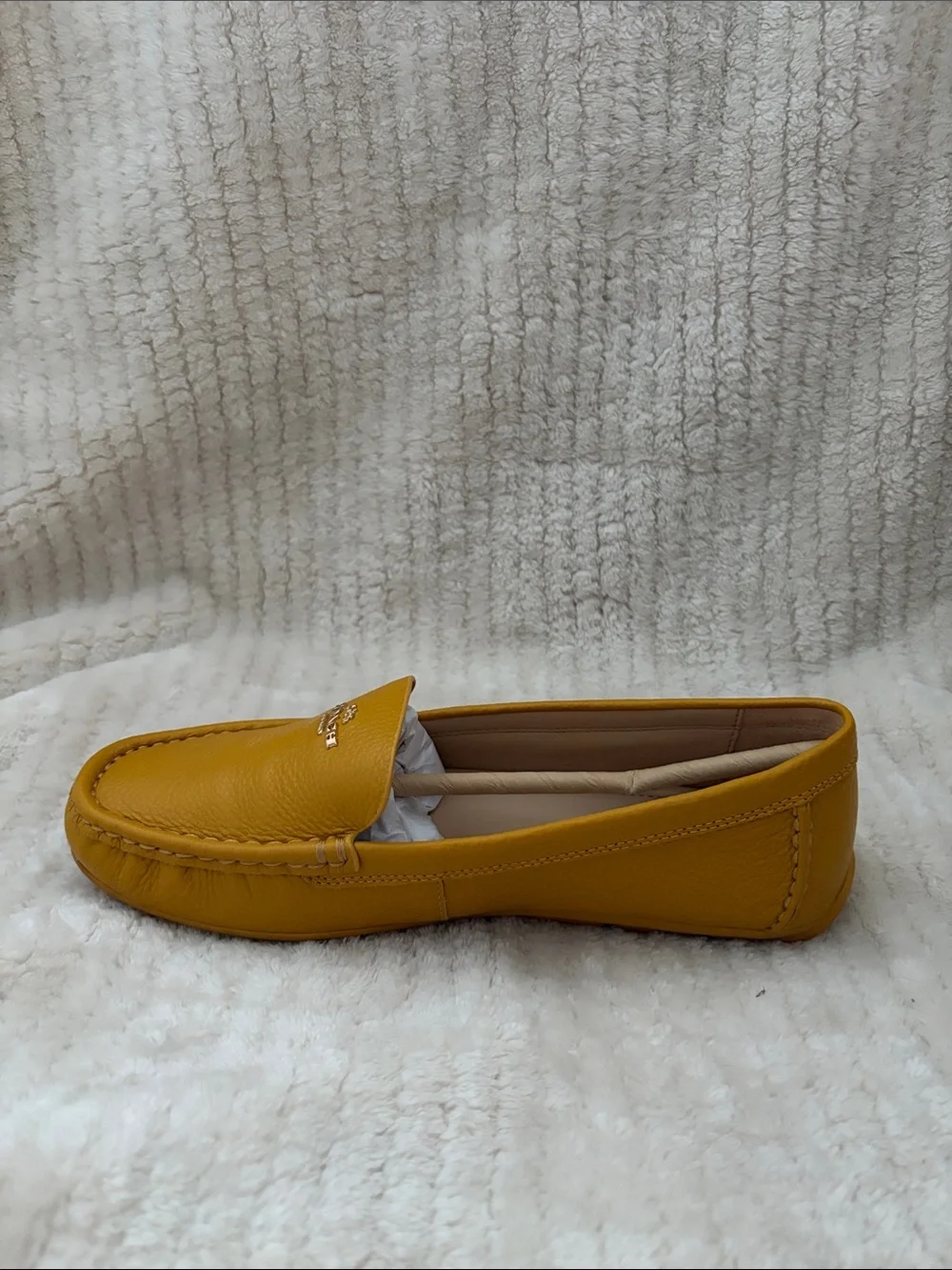 COACH Woman's Yellow Gold Marley Leather Loafers